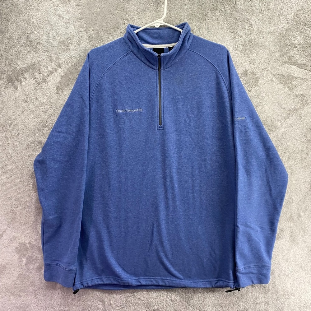 Dunning Golf Blue Heather Quarter Zip Pullover Men's XL Mock Neck